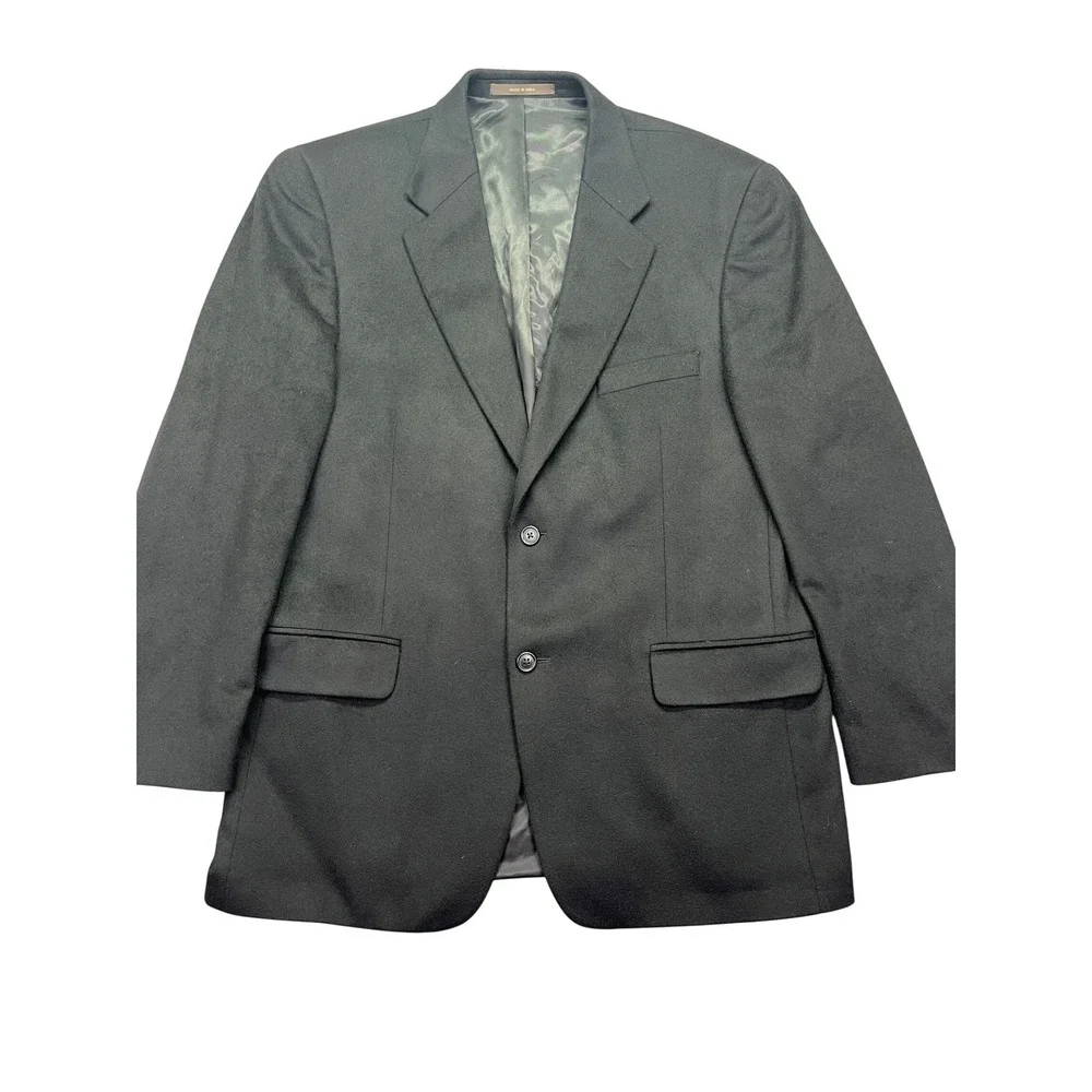 Tasso Elba Cashmere Blazer Sport Coat Jacket Black Soft Size 42R‎ Career